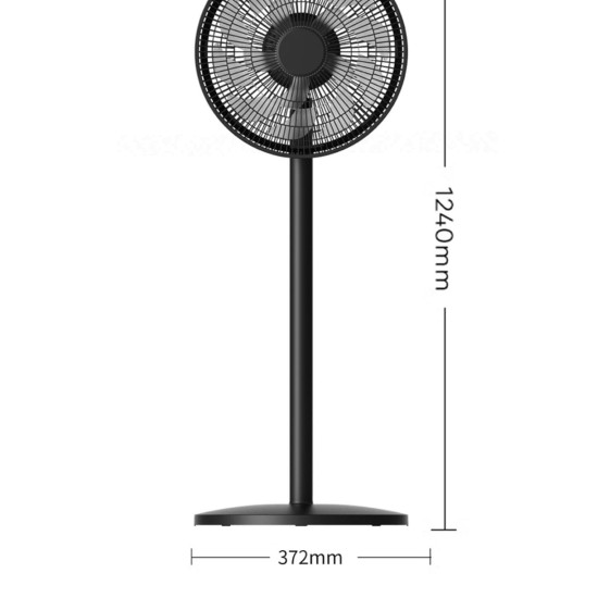 Black 3-Speed Standing Fan