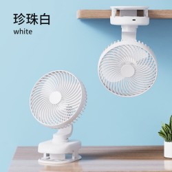 4-Speed Clip-On Small Fan Student Dormitory Radio Fan High Wind Power Shaking Rechargeable Clip Fan