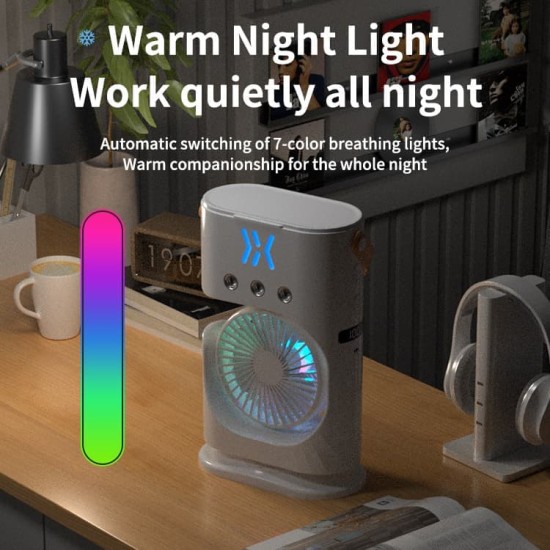 Three-Hole Air Cooler Spray Fan Portable Desktop Humidification Spray Usb Mini Cooling Fan