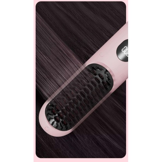 Wireless Hair Straightener Fast Charging Lcd Usb Charging Ceramic Heating Electric Comb Portable Hair Straightener
