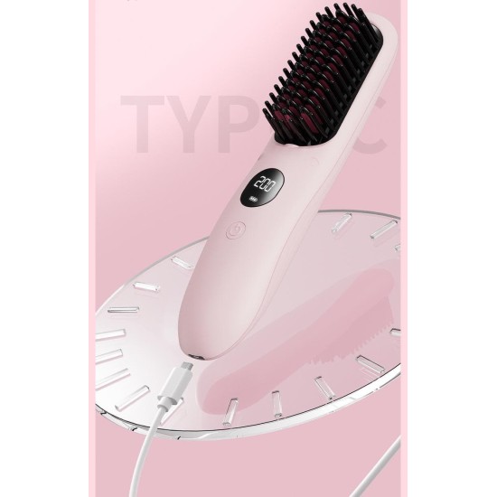Wireless Hair Straightener Fast Charging Lcd Usb Charging Ceramic Heating Electric Comb Portable Hair Straightener