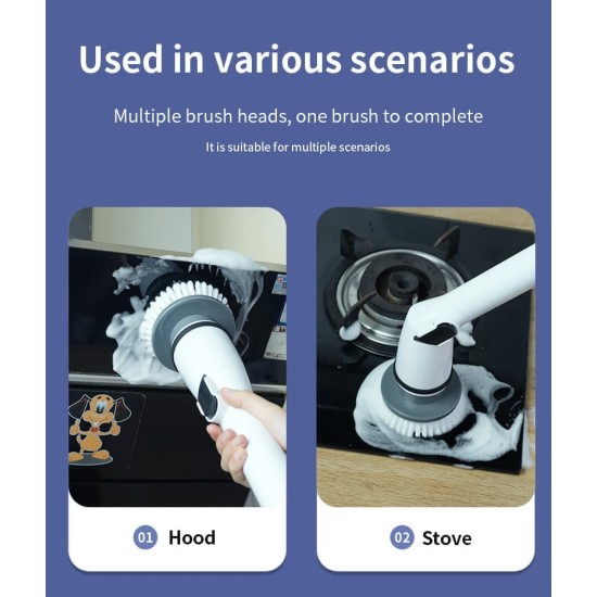 Multi-Brush Cordless Electric Cleaning Brush Crevice Brush Household Cleaning Brush Spin Mop