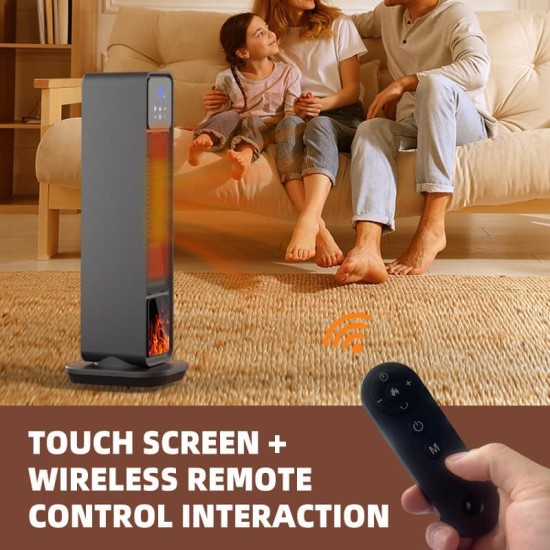 Heater Household Vertical Electric Heater Fast Heating Hot Air Blower Small Sun Flame Shaking Heater