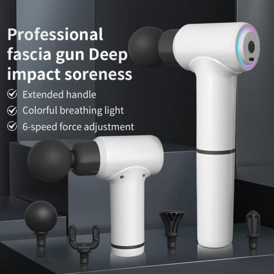 Extended Handle Fascia Gun Massager Portable Massage Hammer Electric Muscle Relaxation Whole Body Meridian Back